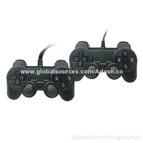 Wired PC USB twin game joystick with double vibration, various color, factory cheap price